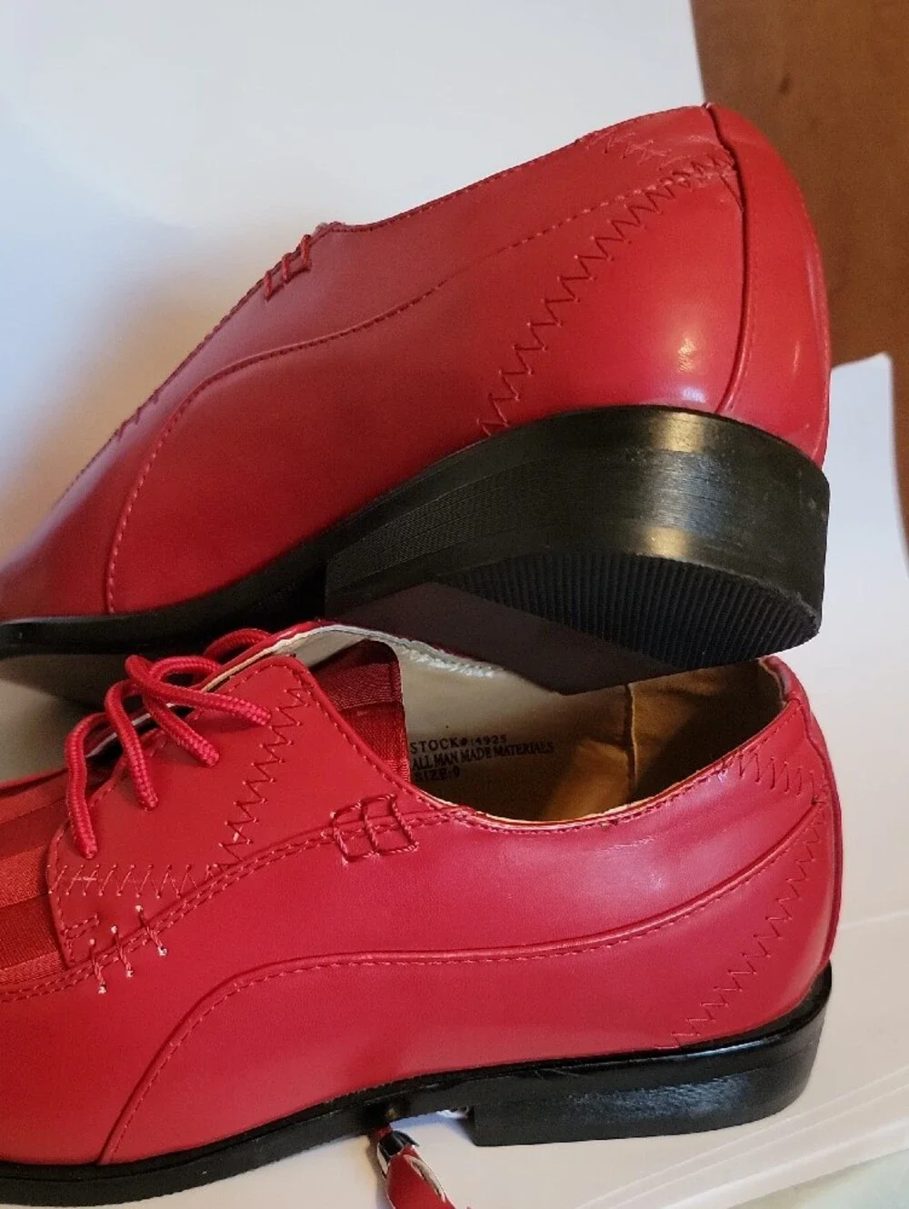 Expressions Red Men's Satin-Panel Derby Dress Shoes